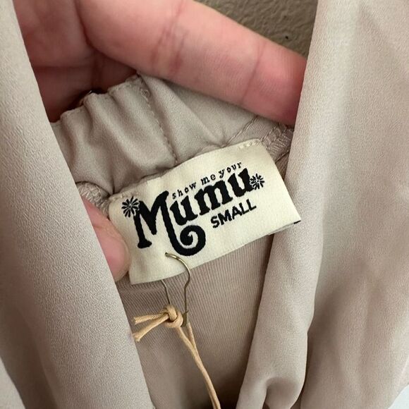 Show Me Your MuMu Luna Halter Maxi Dress in Show Me the Ring Crisp Size Small - Picture 5 of 7